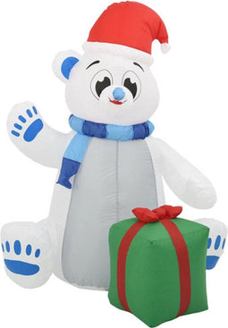 vidaXL - Kerstfiguur - ijsbeer - opblaasbaar - LED - binnen - en - buiten - 1,8 - m