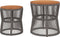 vidaXL Tuinbijzettafels 2 st met houten blad poly rattan grijs
