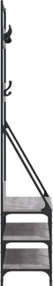 vidaXL - Kledingrek - met - schoenenrek - 90x34x184 - cm - grijs - sonoma - eikenkleur