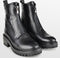 PS Poelman Klara - Dames Enkellaarzen - Chunky Zool met Rits - Zwart - Maat 42
