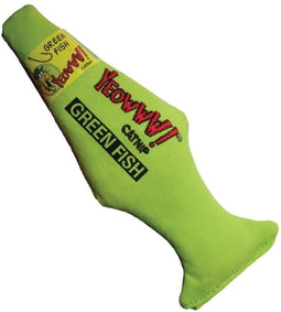 Yeowww! Vis Kicker - Catnip Kattenkruid Speeltje voor Katten - Groen - 18 cm