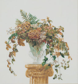 Thea Gouverneur - Borduurpakket met telpatroon - 1083 - Voorgesorteerde DMC Garens - Herfst - Linnen - 53 cm x 56 cm - DIY Kit