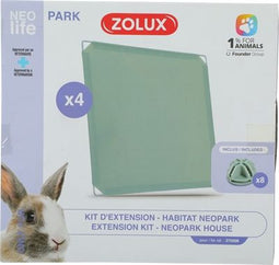 Zolux neolife neopark konijn uitbereidingsset gesloten panelen 35x35 cm 4 st