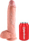King Cock – 25.4 cm Dildo met Realistische Vormgeving Zuignap en Balzak voor Optimaal Penetratie - beigeig