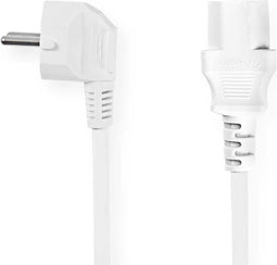 Nedis - Stroomkabel - Type F (CEE 7/7) Male - IEC-320-C13 Gehoekt - 2.00 m - Wit