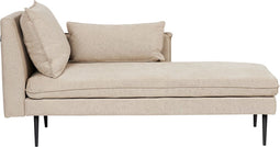 YERRES - Chaise longue - Beige - Linkszijdig - Polyester