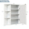 Coast Wandkast - Opbergkast met Spiegeldeur en Open Planken - 66 x 17 x 62 cm - Wit