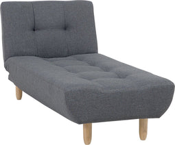 ALSTEN - Chaise longue - Donkergrijs - Symmetrisch - Polyester