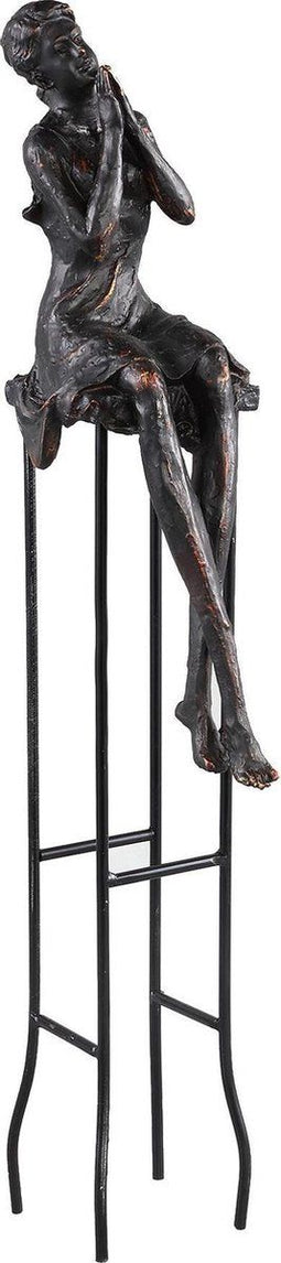 PTMD Mauro Biddend Decoratief Beeld - 16 x 11 x 61 cm - Zwart