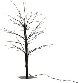 J-Line decoratie Kerstboom Kaal - metaal - zwart - small - LED - kerstversiering