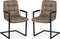MX Sofa Stoel Aaron met armleuning en freeswing onderstel kleur Taupe - set van 2 stoelen