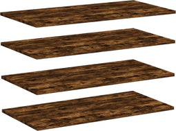 vidaXL - Wandschappen - 4 - st - 80x40x1,5 - cm - bewerkt - hout - gerookt - eikenkleur