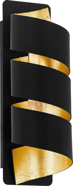 EGLO Elizondo - Wandlamp - E14 - 27 cm - Zwart/Goud