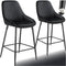 tectake® Siera - Set van 2 Barkrukken - Gestoffeerd met rugleuning en voetsteun - Zwart (2 stuks)