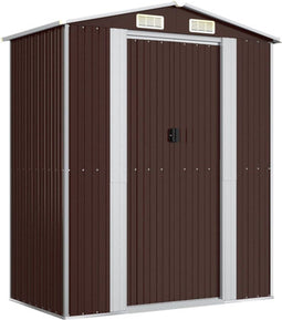 vidaXL - Tuinschuur - 192x108x223 - cm - gegalvaniseerd - staal - donkerbruin