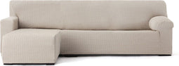 Hoes voor chaise longue met korte armleuning links Eysa JAZ Beige 120 x 120 x 360 cm