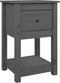 vidaXL - Nachtkastje - 40x35x61,5 - cm - massief - grenenhout - grijs