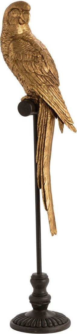 J-Line decoratie Papegaai Stok - polyresn - goud/bruin - large