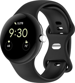 imoshion Siliconen bandje - Geschikt voor Google Pixel Watch / Watch 2 / Watch 3 (41 mm) - Maat L - Zwart