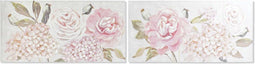 Schilderij DKD Home Decor 120 x 3 x 60 cm Blommor Shabby Chic (2 Stuks)