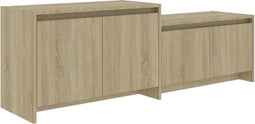 vidaXL - Tv-meubel - 146,5x35x50 - cm - bewerkt - hout - sonoma - eikenkleurig