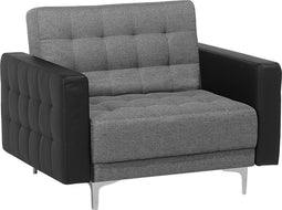 ABERDEEN - Chesterfield fauteuil - Zwart - Polyester