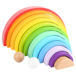 Small Foot houten bouwblokken regenboog xl, 14dlg.