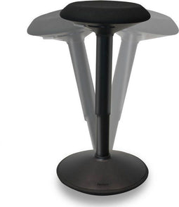 Backerz Wiebelkruk - Zit-sta kruk - Hoogte 55-80cm - Zwart