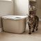 Savic Hop In Giant - Kattenbak Giant - Instap Boven - Mokka/Wit - 74 x 49,7 x 43 cm