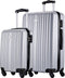 Slazenger Kofferset 2 Delig - Handbagage Trolley en Ruimbagage Koffer (S + M/L) - Hardcase met 360° Wielen en Cijferslot - Zilver