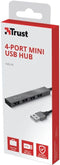 Trust Halyx - USB Hub - 4x USB 2.0 - Aluminium Grijs