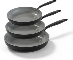 BE Living 3-delige Koekenpannenset - Ø 20, 24 & 28 cm - Bakpan - Keramisch - PFAS Vrij Anti Aanbak -