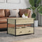 vidaXL - Salontafel - 70x50x50 - cm - bewerkt - hout - en - metaal - sonoma - eikenkleur