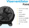BRASQ Vloerventilator - 50 cm - Zwart - 3 snelheden - Ventilator Staand - Verstelbaar - 90 Watt