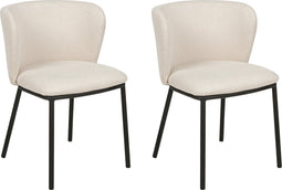 Set van 2 eetkamerstoelen MINA Gebroken wit