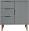vidaXL - Dressoir - MOLDE - 76,5x40x80 - cm - massief - grenenhout - grijs