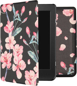 imoshion E-reader Hoesje - Geschikt voor Kobo Nia - Design Sleepcover Bookcase - Blossom Watercolor Black