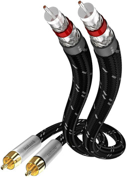 Inakustik 006041007 - RCA Kabel 2 x RCA Mannelijk 0,75 m - Zwart
