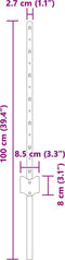 vidaXL - Hekpalen - 11 - stuks - U-vorm - Groen - 60 - cm - Staal