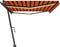 vidaXL - Luifel - handmatig - uittrekbaar - met - LED - 500x300 - cm - oranje - en - bruin