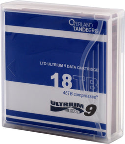 Overland-Tandberg TANDBERG LTO-9 DATA CARTRIDGE 18/45TB UNLABELED WITH CASE 1PCS Lege gegevenscartridge 18 TB