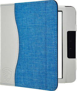 Hoesje Geschikt voor Kobo Libra H2O Sleepcover Jeans Style Hoes Wit - ereader hoesje - cover