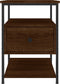 vidaXL - Nachtkastje - 40x42x56 - cm - bewerkt - hout - bruin - eikenkleur