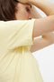 Pieces PCRIA SS FOLD UP SOLID TEE NOOS - T-shirt - Ronde hals - Pale Banana - Vrouwen - Maat XS