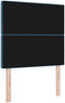 vidaXL - Hoofdbord - met - Cristal - Knoppen, - Ge - tufted, - Donkerblauw, - 100 - cm, - Fluweel
