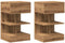 vidaXL - Nachtkastjes - 2 - st - 40x35x65 - cm - bewerkt - hout - artisanaal - eiken