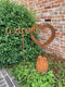 J-Line decoratie Tuin Hart Open - ijzer - roest - 4 stuks