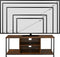 Tectake TV-meubel - Lowboard met 4 open vakken - Industrieel design - Donkerbruin - Afmeting (LxBxH) 120 x 40 x 50,5 cm