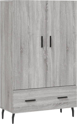 vidaXL - Hoge - kast - 69,5x31x115 - cm - bewerkt - hout - grijs - sonoma - eikenkleurig