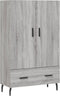 vidaXL - Hoge - kast - 69,5x31x115 - cm - bewerkt - hout - grijs - sonoma - eikenkleurig
